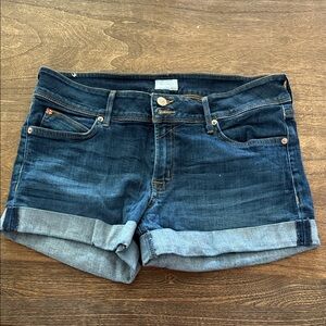 Hudson Jeans Dark Blue Rolled Cuff Denim Shorts